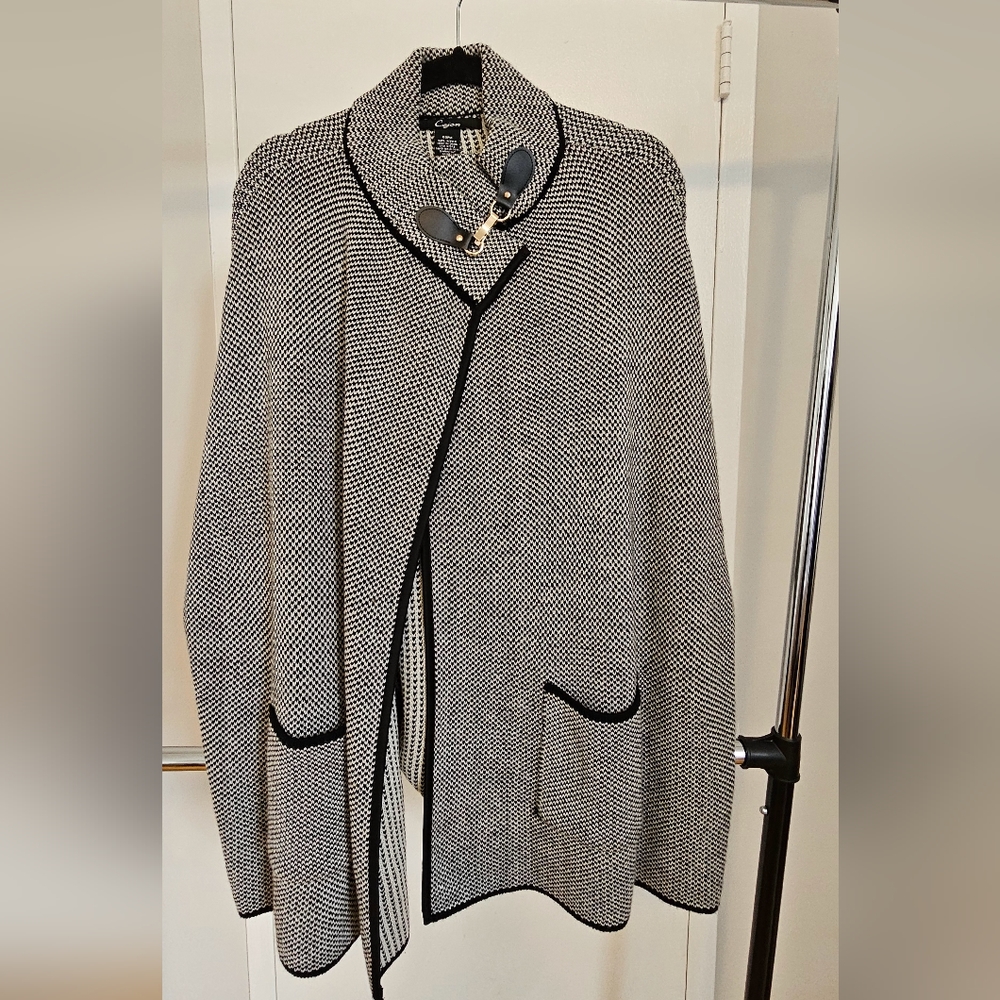 Cejon Women's Bird's Eye Riding Cape Poncho With Welt Pockets